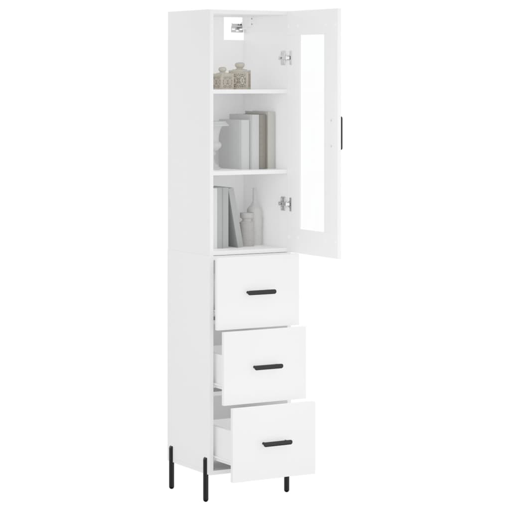 Chest of drawers, white, 34.5x34x180cm, engineered wood