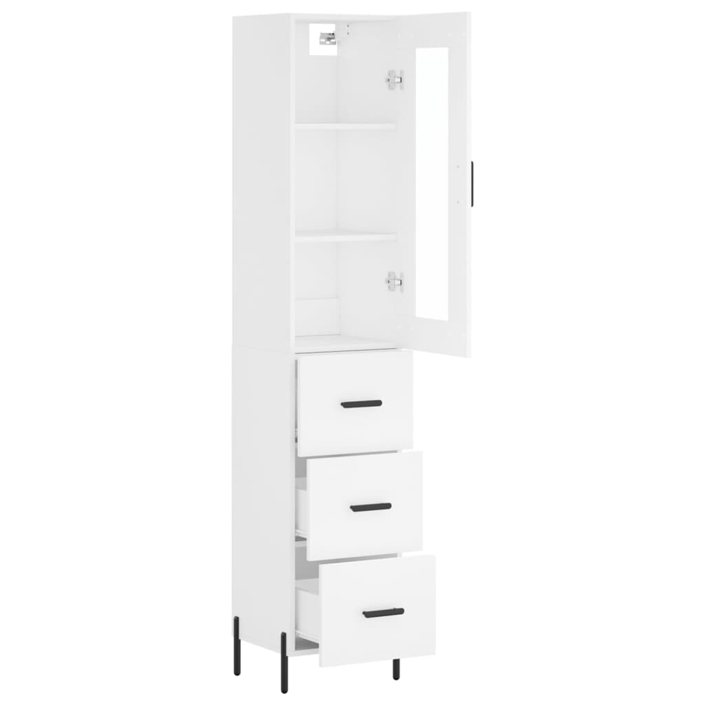 Chest of drawers, white, 34.5x34x180cm, engineered wood