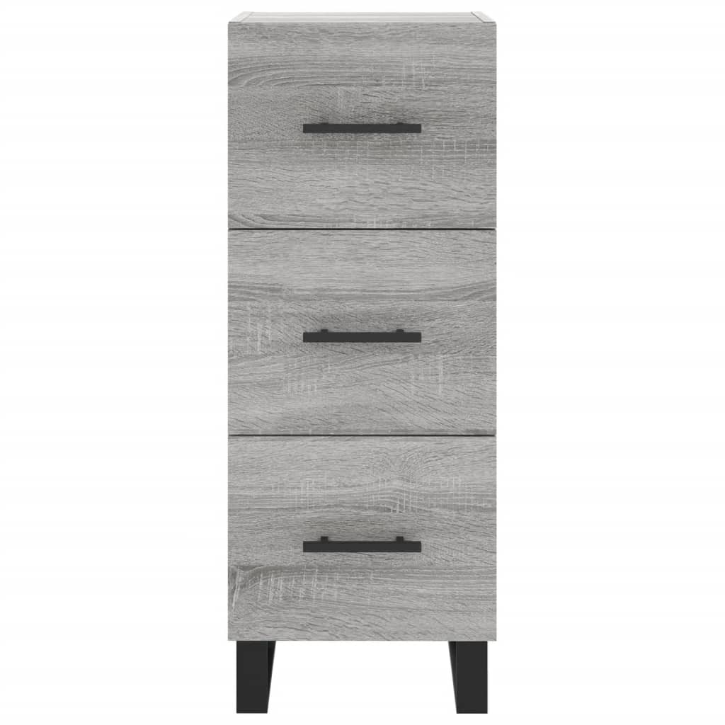 Chest of drawers, grey oak, 34.5x34x180cm, engineered wood