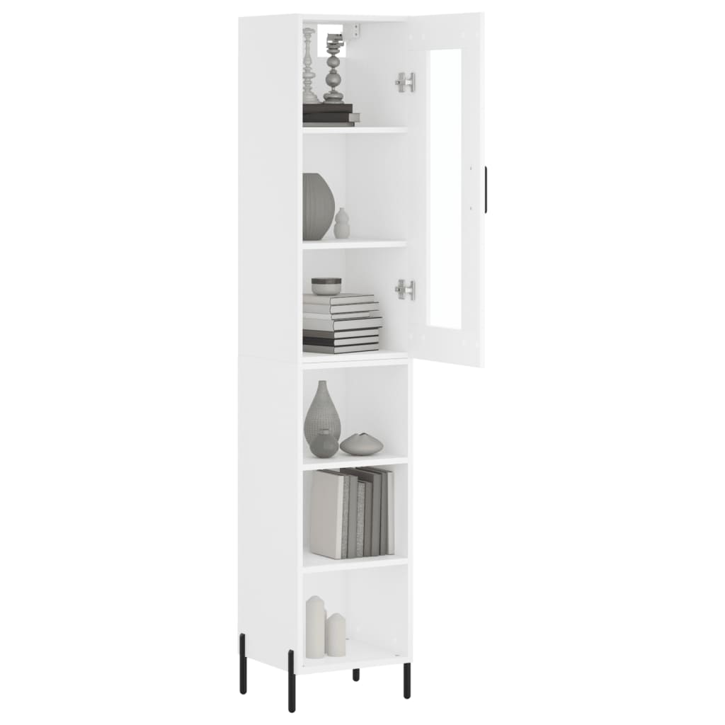 Chest of drawers, white, 34.5x34x180cm, engineered wood