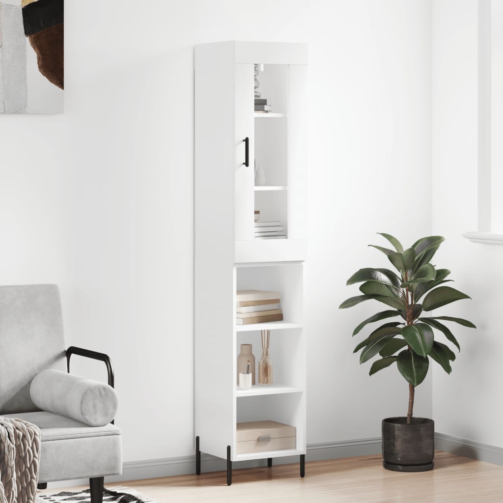 Chest of drawers, white, 34.5x34x180cm, engineered wood