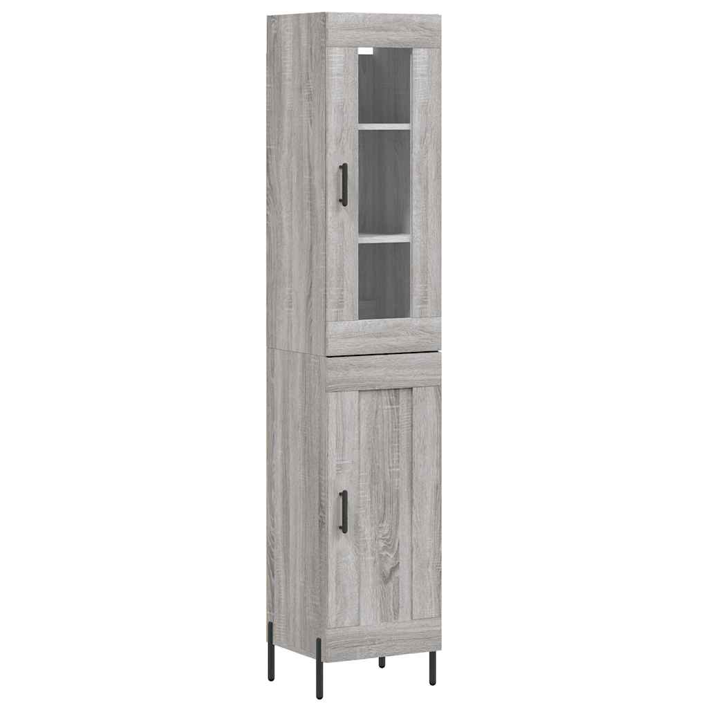 Kumode, pelēka ozolkoka krāsa, 34,5x34x180cm, apstrādāta koksne