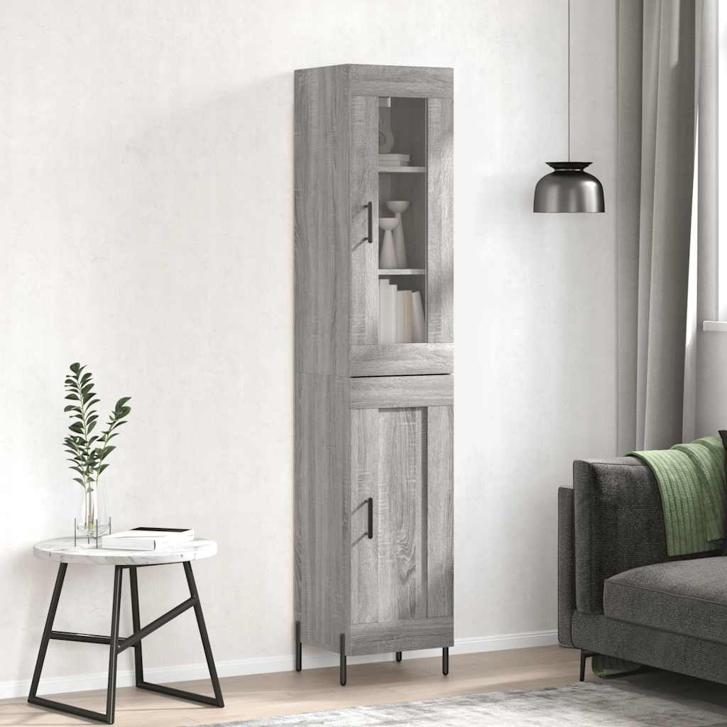Kumode, pelēka ozolkoka krāsa, 34,5x34x180cm, apstrādāta koksne