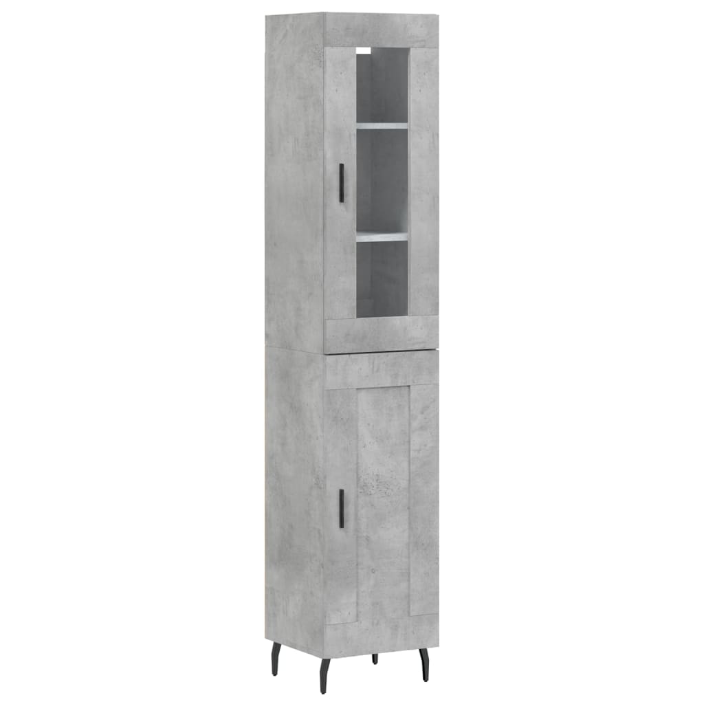 Komoda, betono pilkos spalvos, 34,5x34x180cm, apdirbta mediena