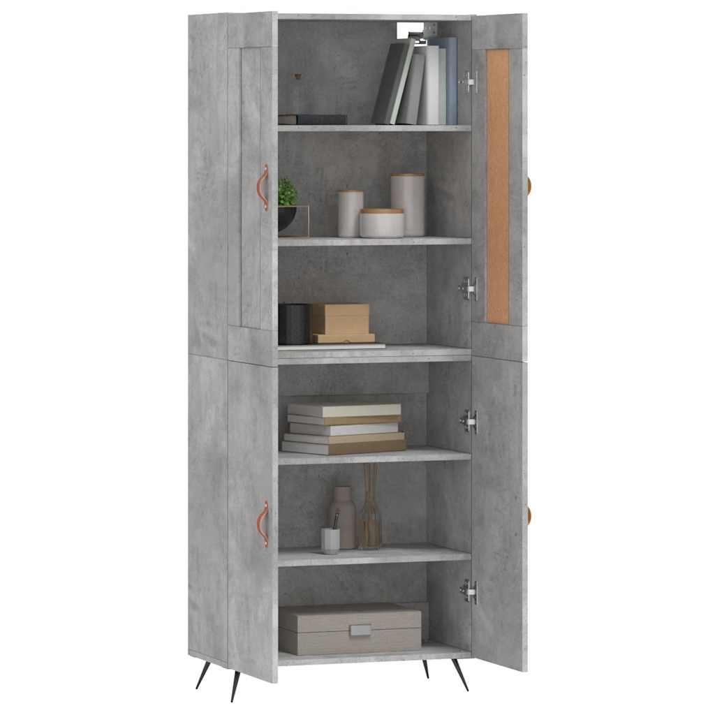 Kumode, betona pelēka krāsa, 69,5x34x180cm, apstrādāta koksne