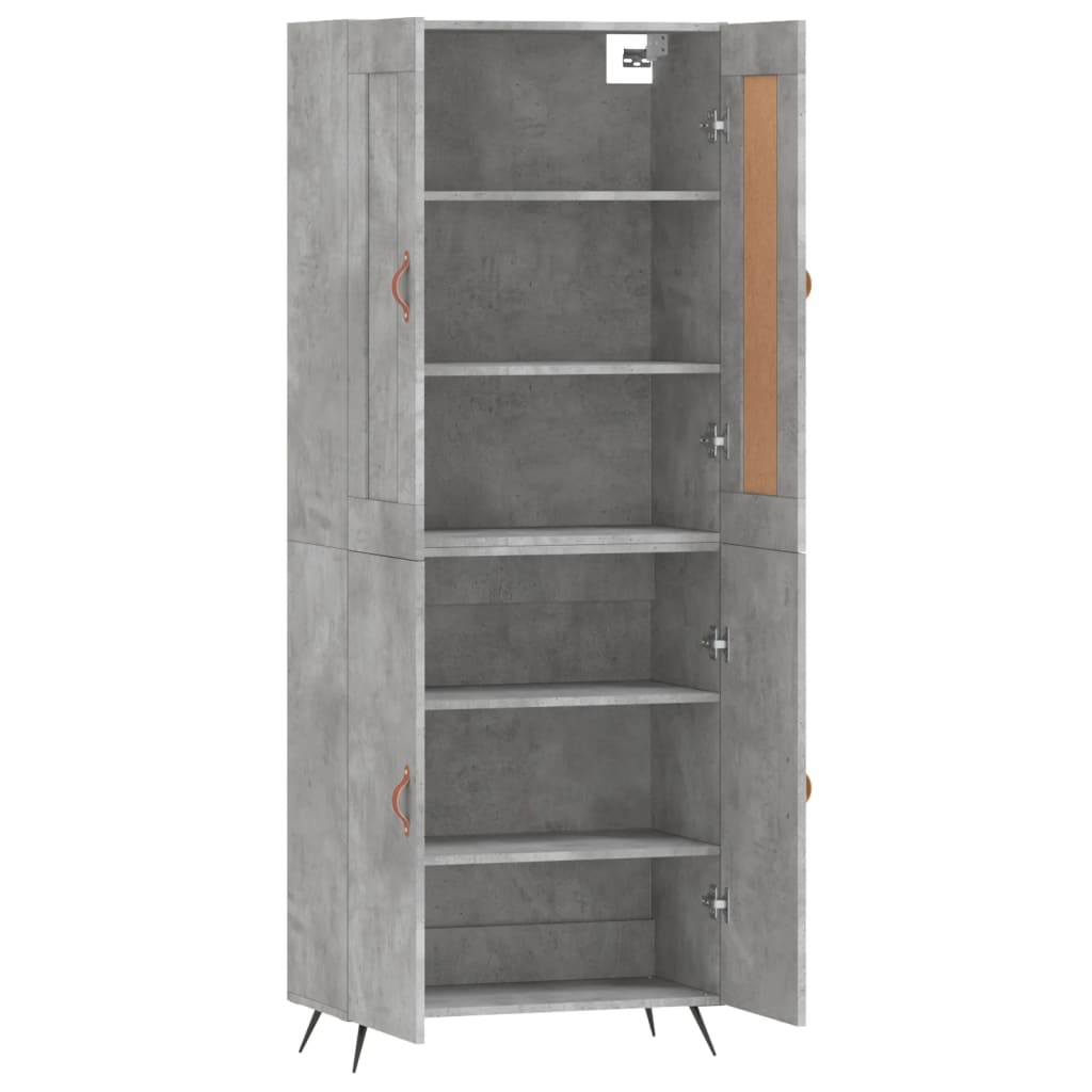 Kumode, betona pelēka krāsa, 69,5x34x180cm, apstrādāta koksne