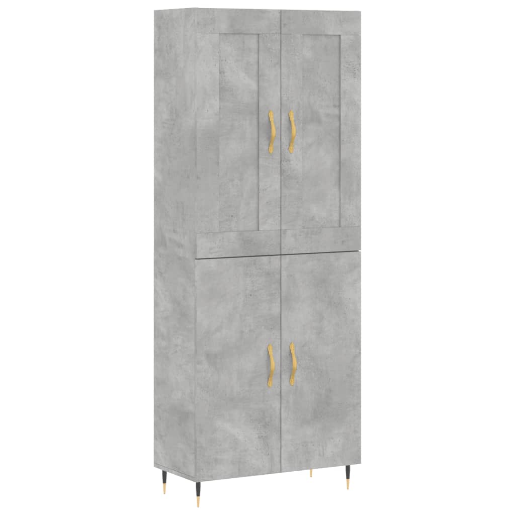 Komoda, betono pilkos spalvos, 69,5x34x180cm, apdirbta mediena