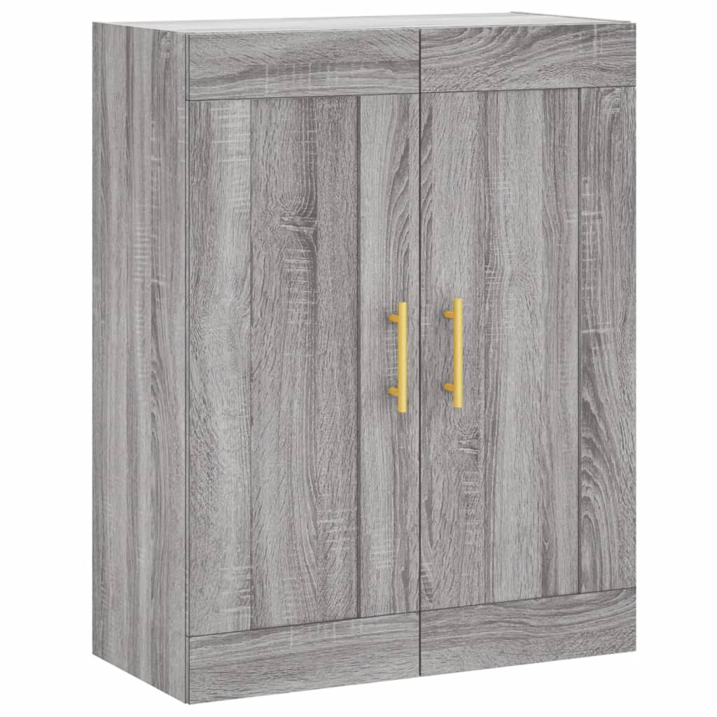 Chest of drawers, grey oak, 69.5x34x180cm, engineered wood