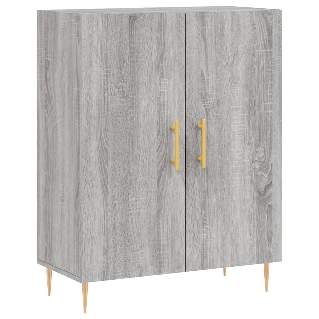 Chest of drawers, grey oak, 69.5x34x180cm, engineered wood