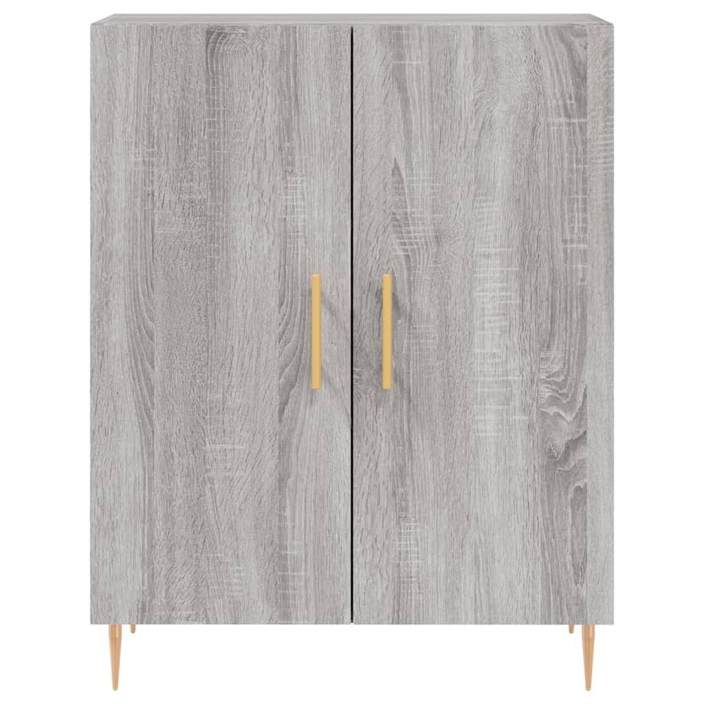 Chest of drawers, grey oak, 69.5x34x180cm, engineered wood