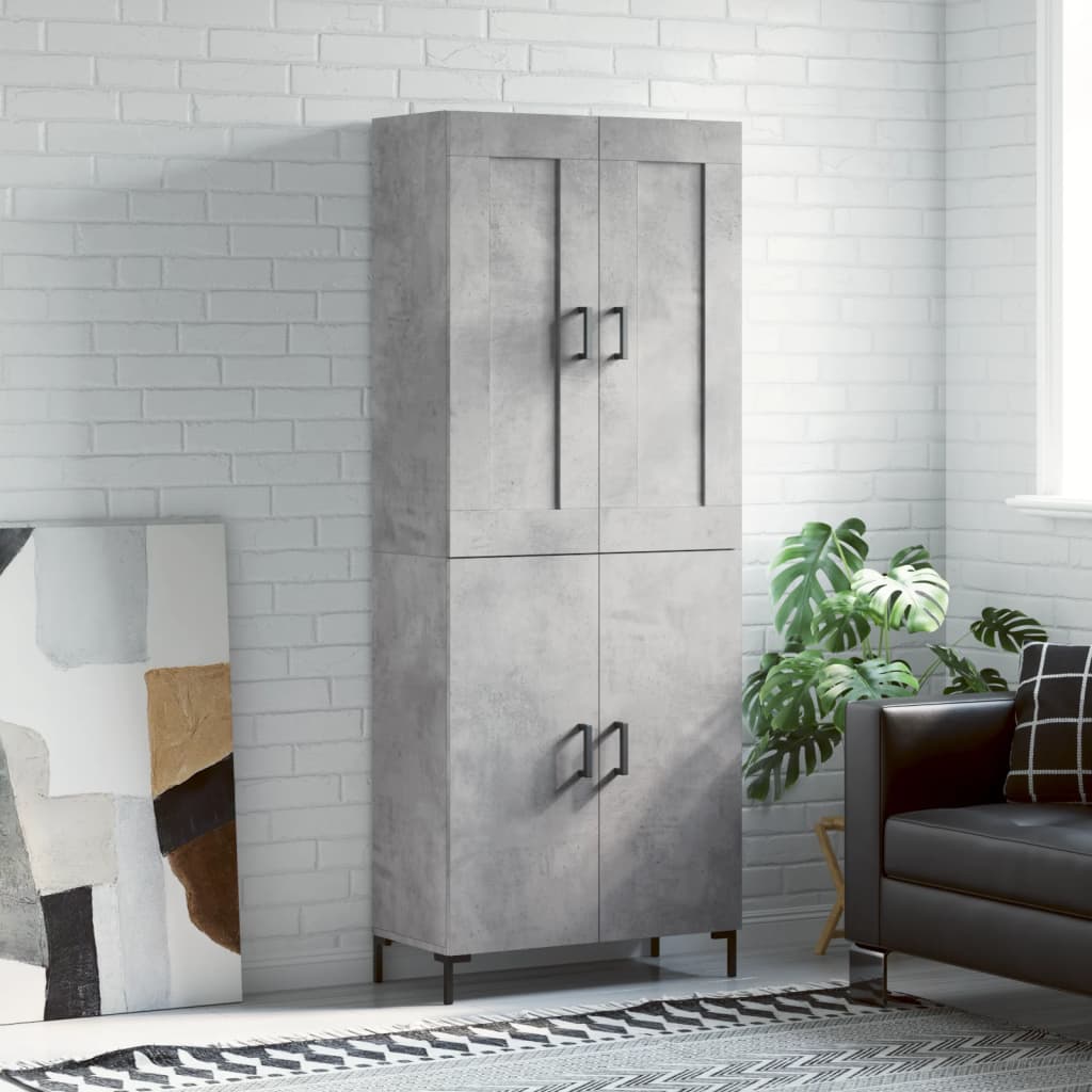 Komoda, betono pilkos spalvos, 69,5x34x180cm, apdirbta mediena