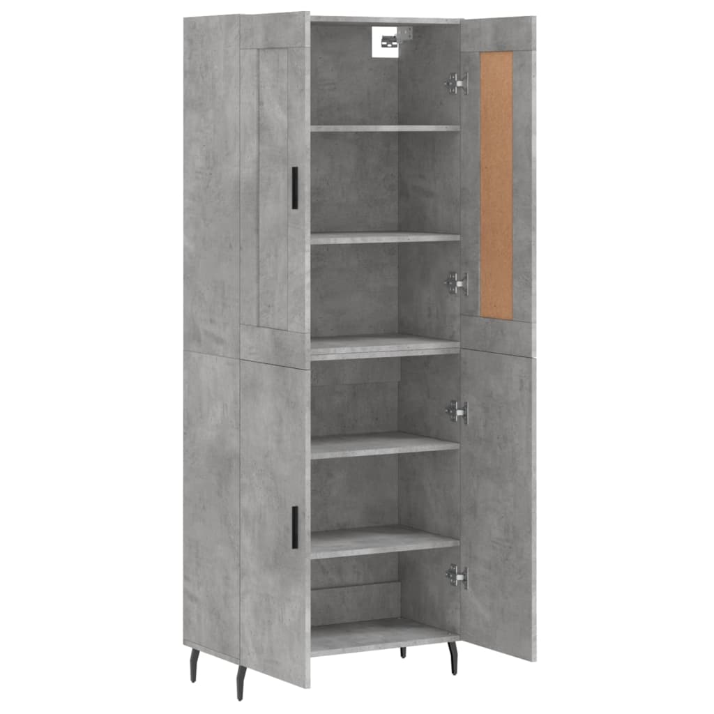 Chest of drawers, concrete grey, 69.5x34x180cm, engineered wood