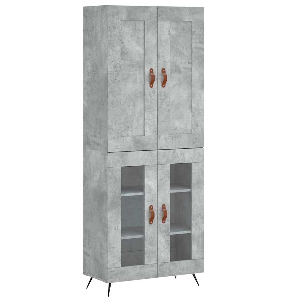 Kumode, betona pelēka krāsa, 69,5x34x180cm, apstrādāta koksne