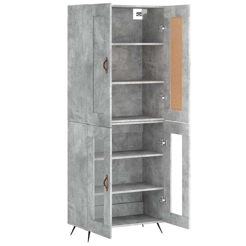 Kumode, betona pelēka krāsa, 69,5x34x180cm, apstrādāta koksne
