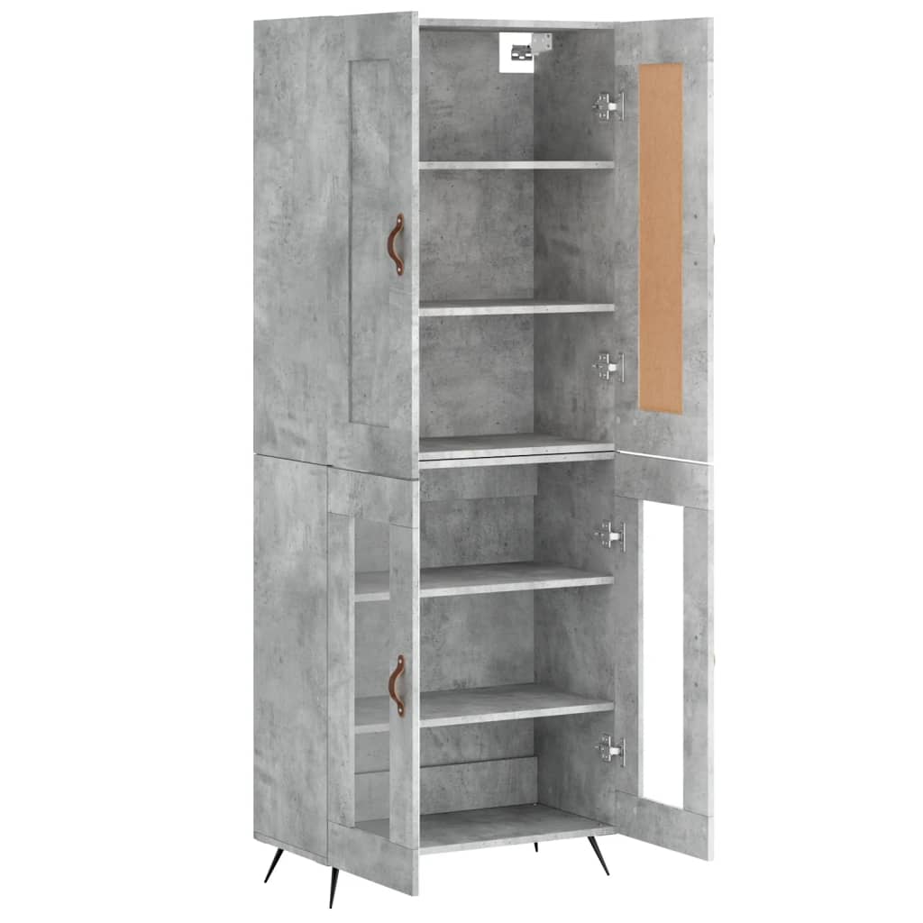 Komoda, betono pilkos spalvos, 69,5x34x180cm, apdirbta mediena