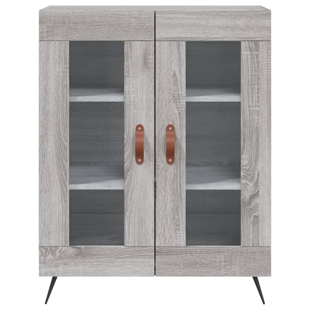 Chest of drawers, grey oak, 69.5x34x180cm, engineered wood
