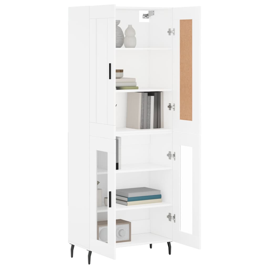 Chest of drawers, white, 69.5x34x180cm, engineered wood