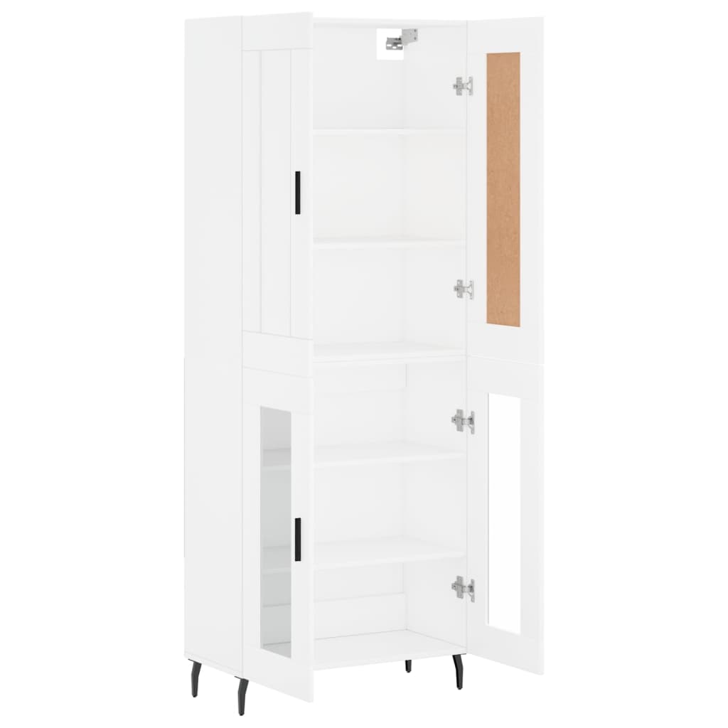 Chest of drawers, white, 69.5x34x180cm, engineered wood
