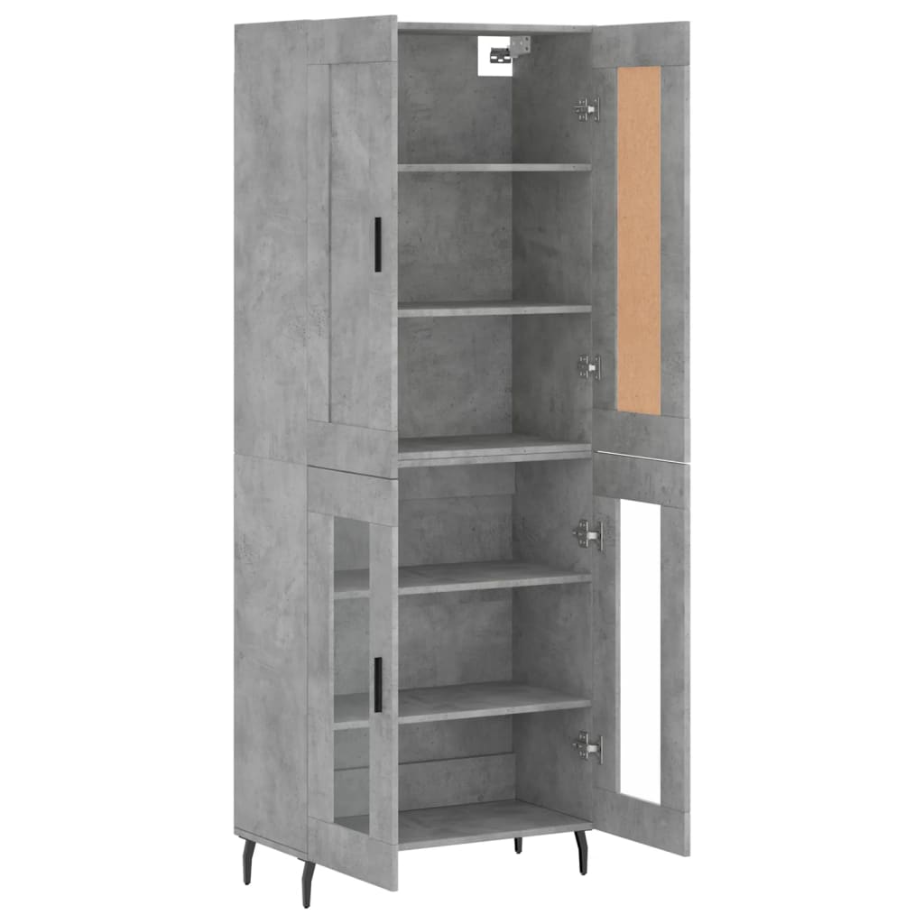 Kumode, betona pelēka, 69,5x34x180cm, apstrādāta koksne
