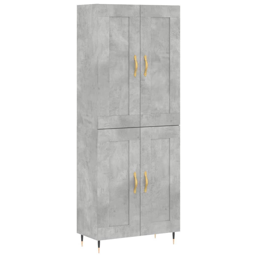 Komoda, betono pilkos spalvos, 69,5x34x180cm, apdirbta mediena