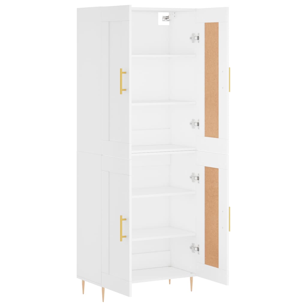 Chest of drawers, white, 69.5x34x180cm, engineered wood