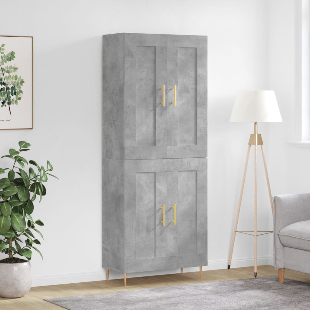 Komoda, betono pilkos spalvos, 69,5x34x180cm, apdirbta mediena