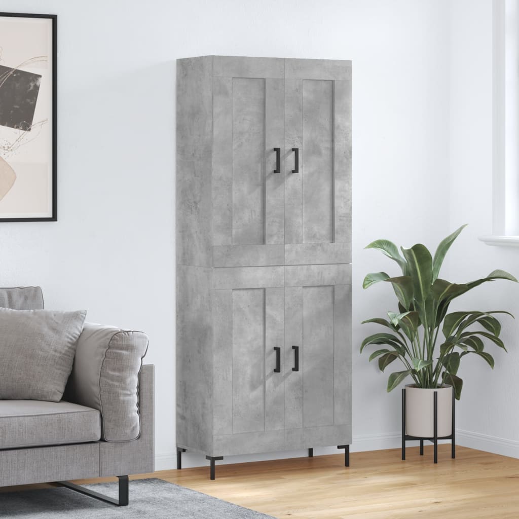 Kumode, betona pelēka krāsa, 69,5x34x180cm, apstrādāta koksne