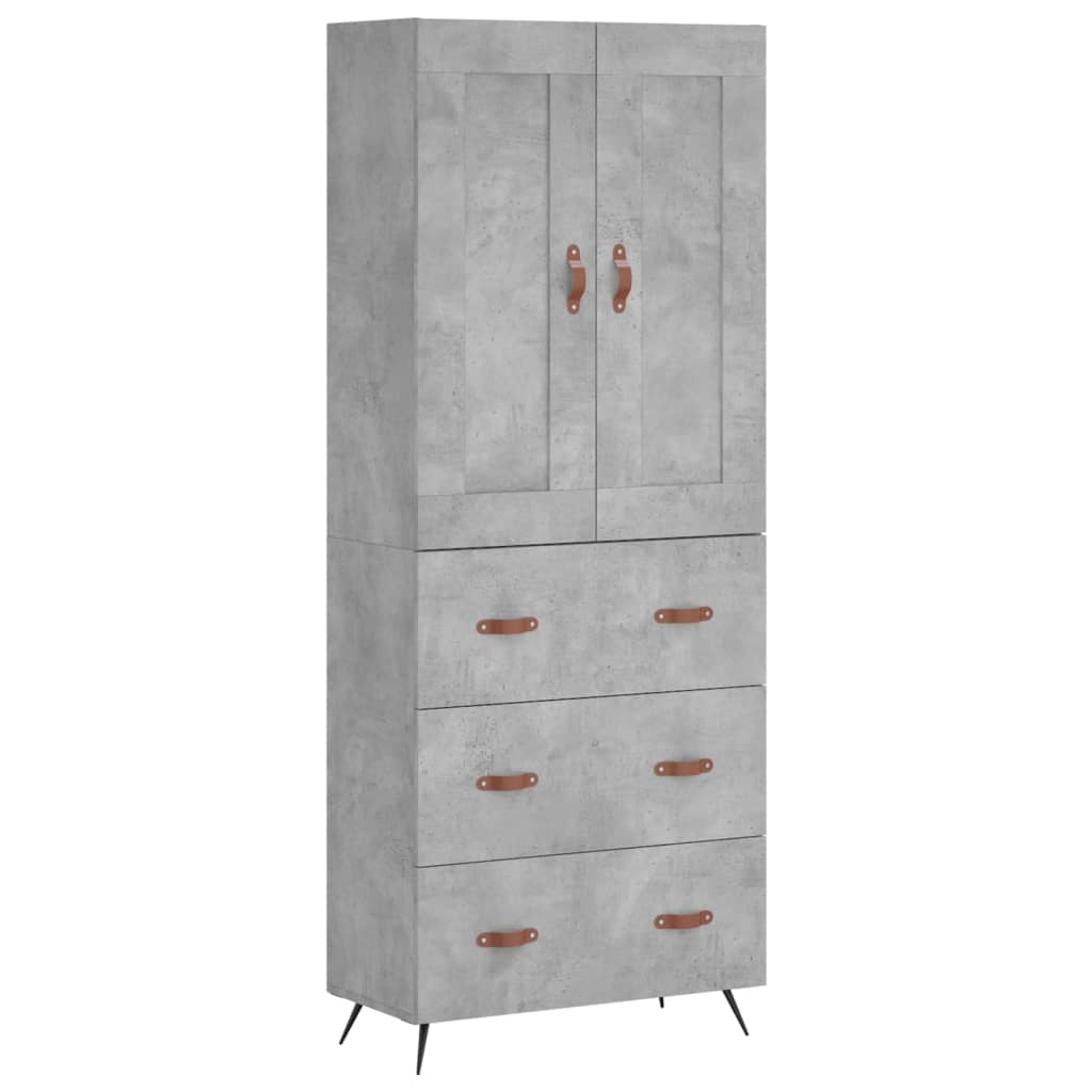 Komoda, betono pilkos spalvos, 69,5x34x180cm, apdirbta mediena