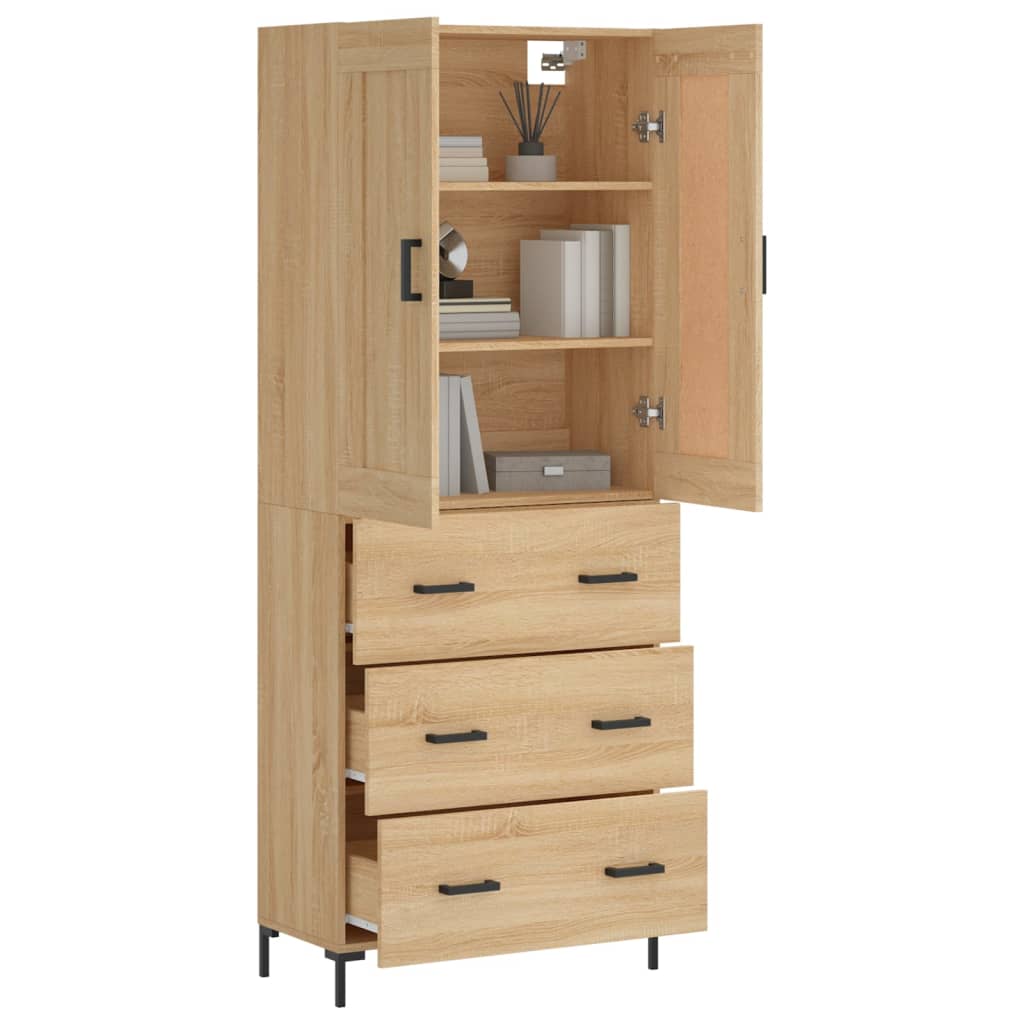 Chest of drawers, Sonoma oak, 69.5x34x180cm, engineered wood