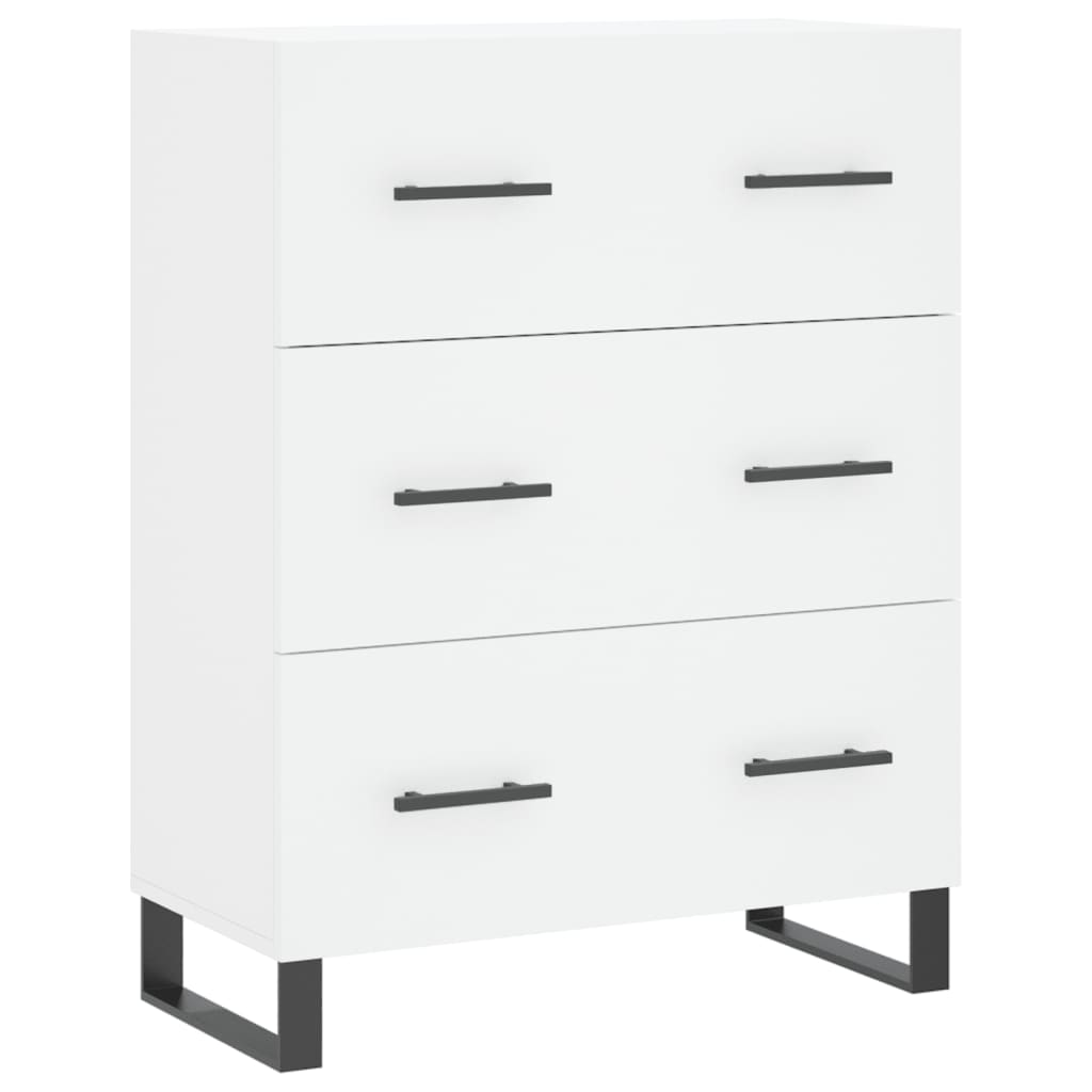 Chest of drawers, white, 69.5x34x180cm, engineered wood