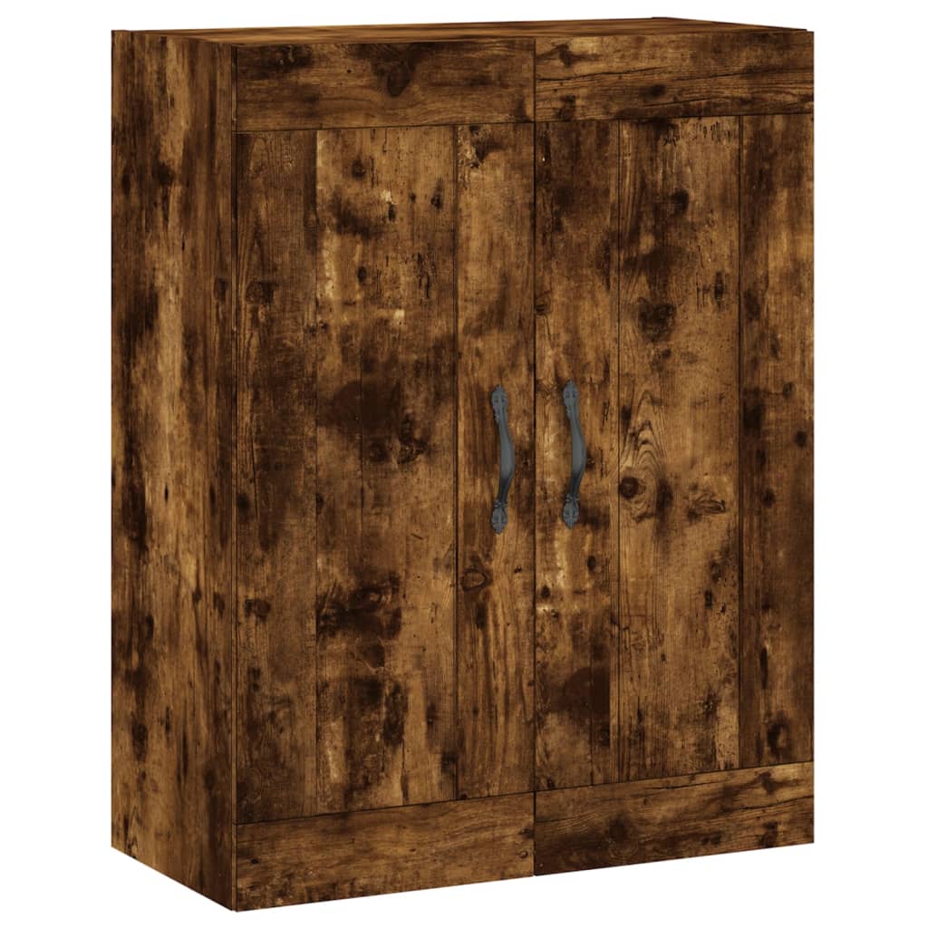 Chest of drawers, smoke oak, 69.5x34x180cm, engineered wood