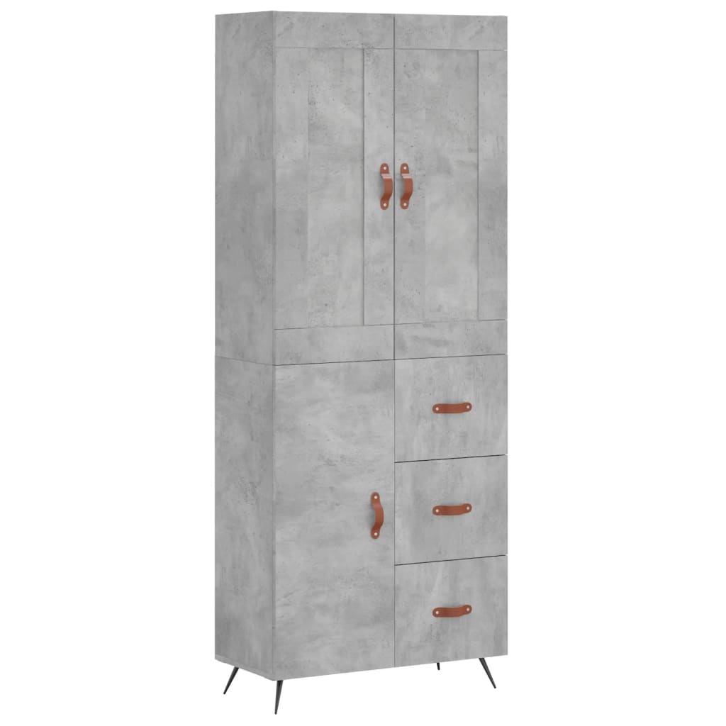 Komoda, betono pilkos spalvos, 69,5x34x180cm, apdirbta mediena