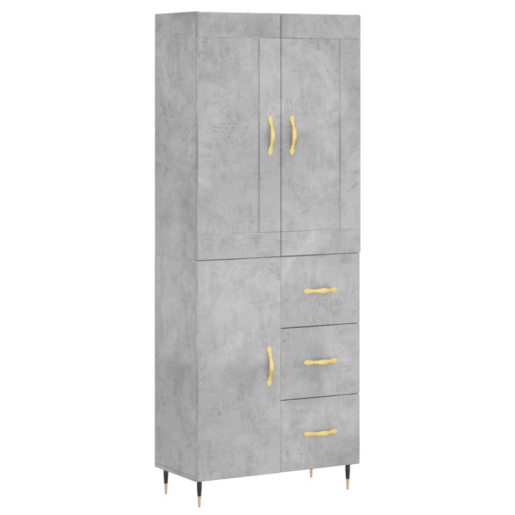 Komoda, betono pilkos spalvos, 69,5x34x180cm, apdirbta mediena