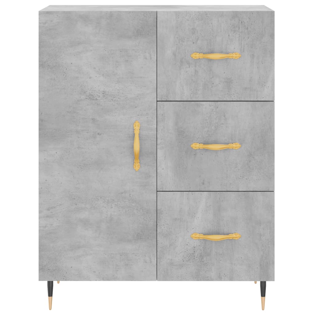 Komoda, betono pilkos spalvos, 69,5x34x180cm, apdirbta mediena