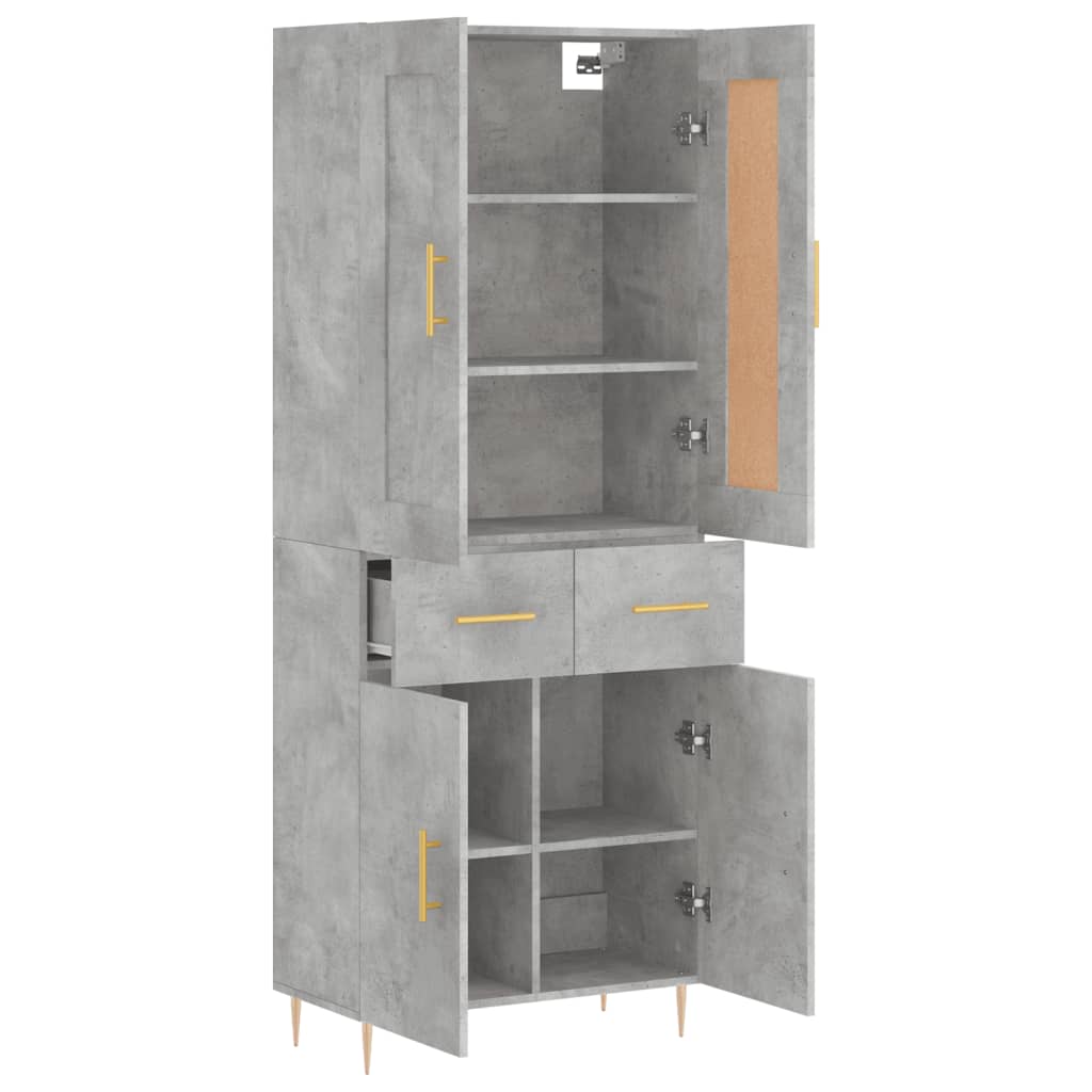 Komoda, betono pilkos spalvos, 69,5x34x180cm, apdirbta mediena