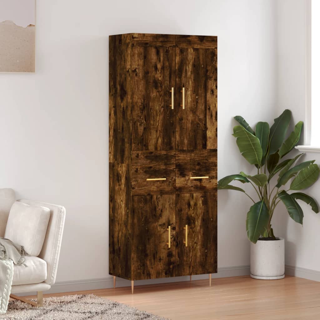 Komoda, dūminio ąžuolo spalvos, 69,5x34x180cm, apdirbta mediena