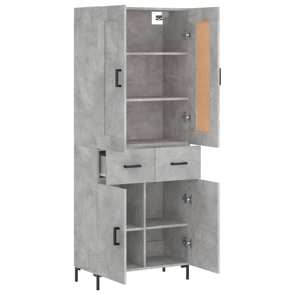 Kumode, betona pelēka krāsa, 69,5x34x180cm, apstrādāta koksne