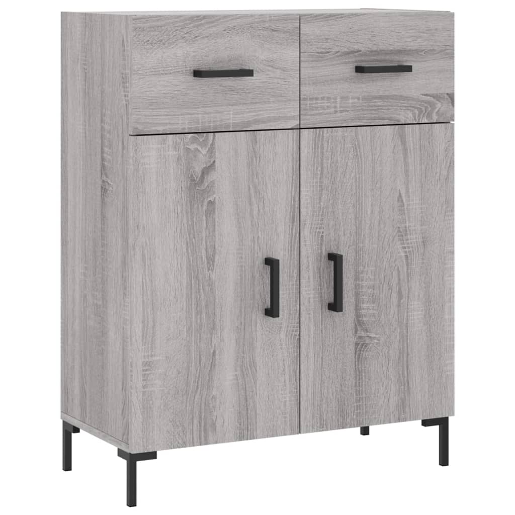 Chest of drawers, grey oak, 69.5x34x180cm, engineered wood
