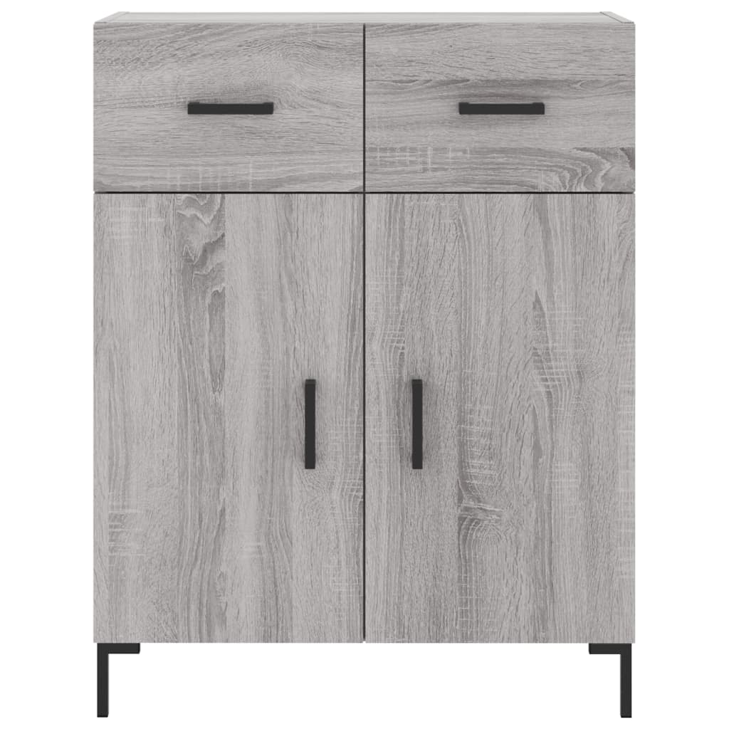 Chest of drawers, grey oak, 69.5x34x180cm, engineered wood