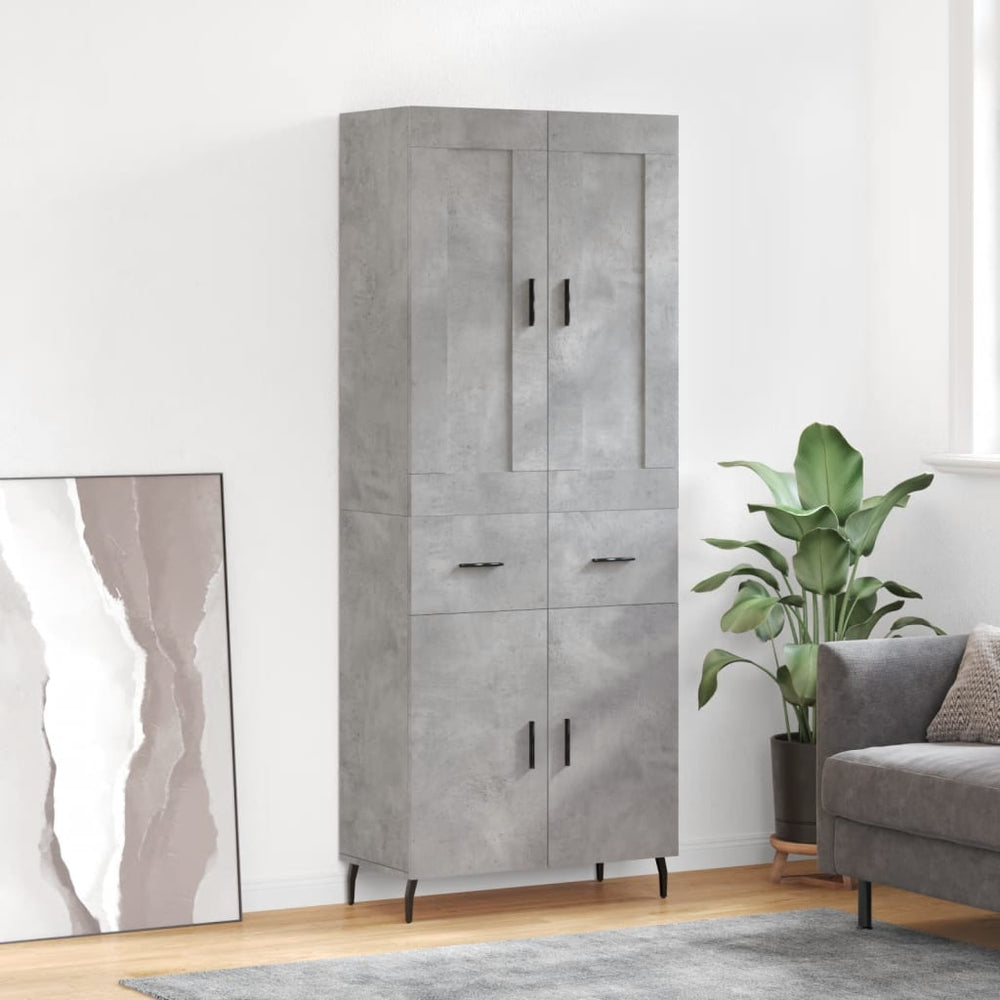 Komoda, betono pilkos spalvos, 69,5x34x180cm, apdirbta mediena