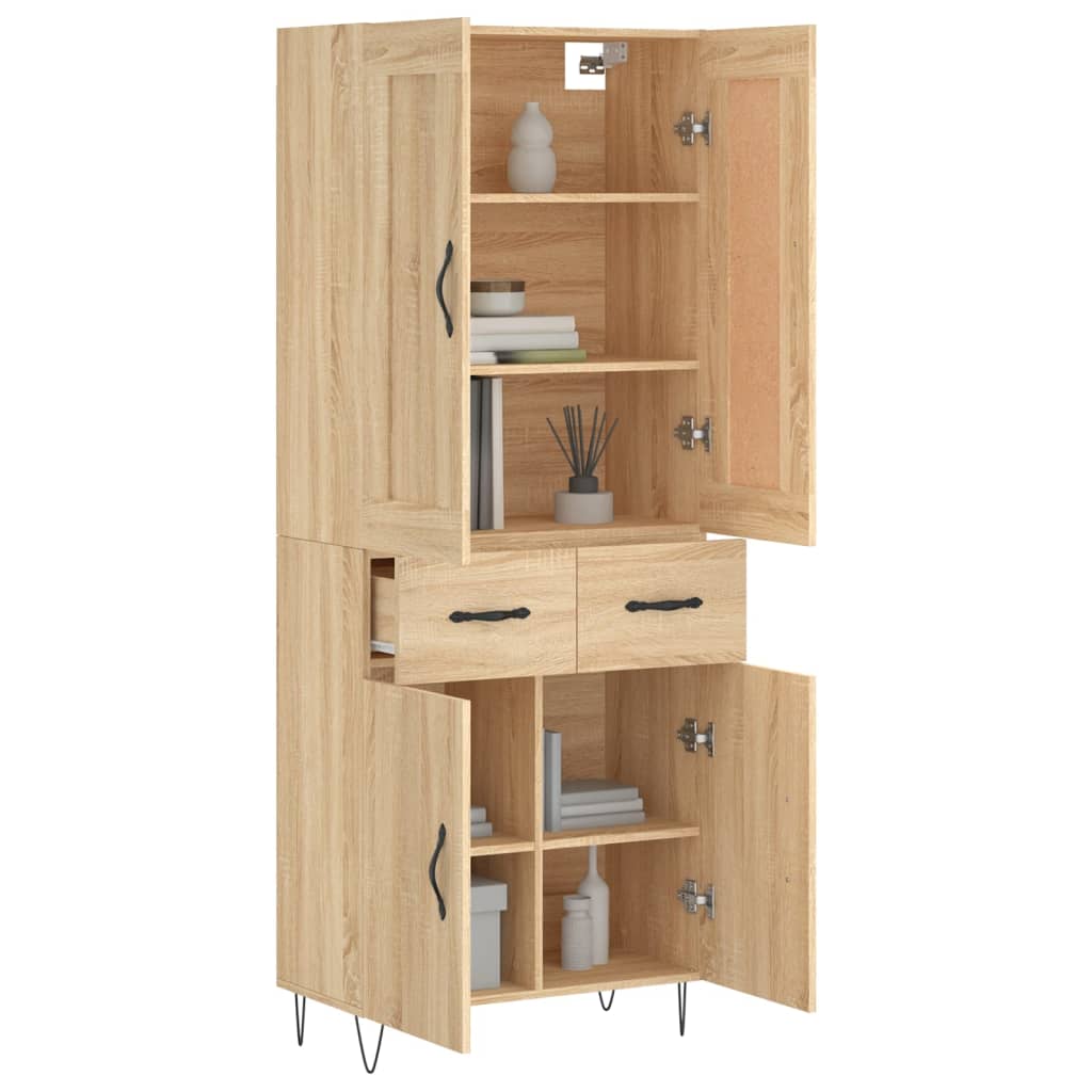 Chest of drawers, Sonoma oak, 69.5x34x180cm, engineered wood