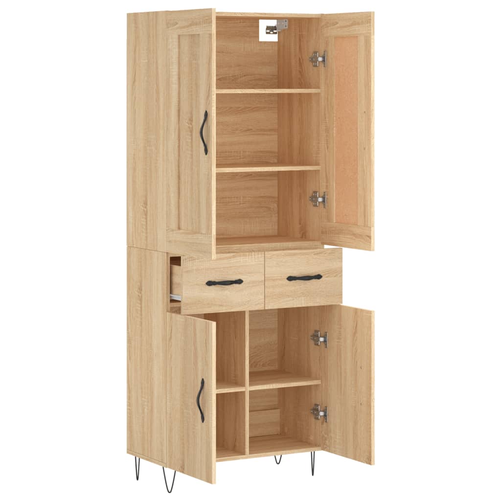 Chest of drawers, Sonoma oak, 69.5x34x180cm, engineered wood