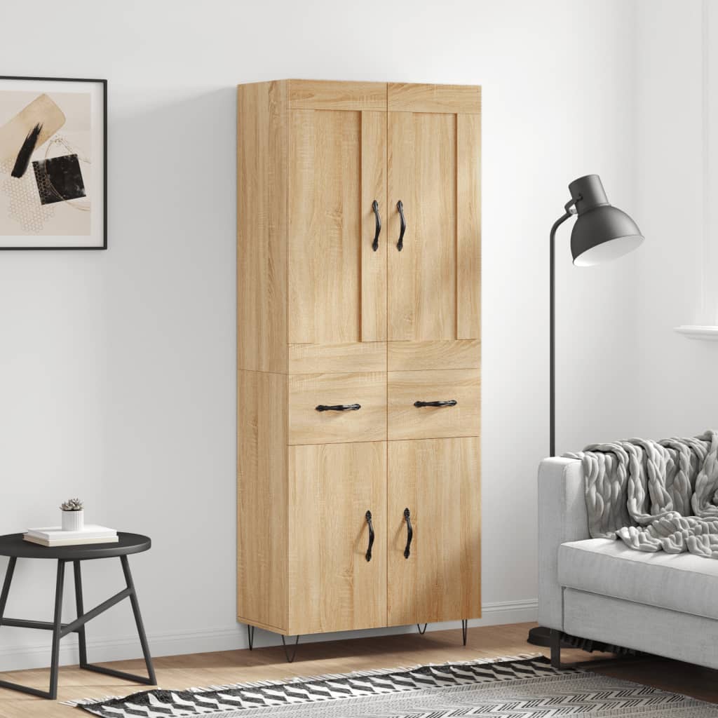 Chest of drawers, Sonoma oak, 69.5x34x180cm, engineered wood