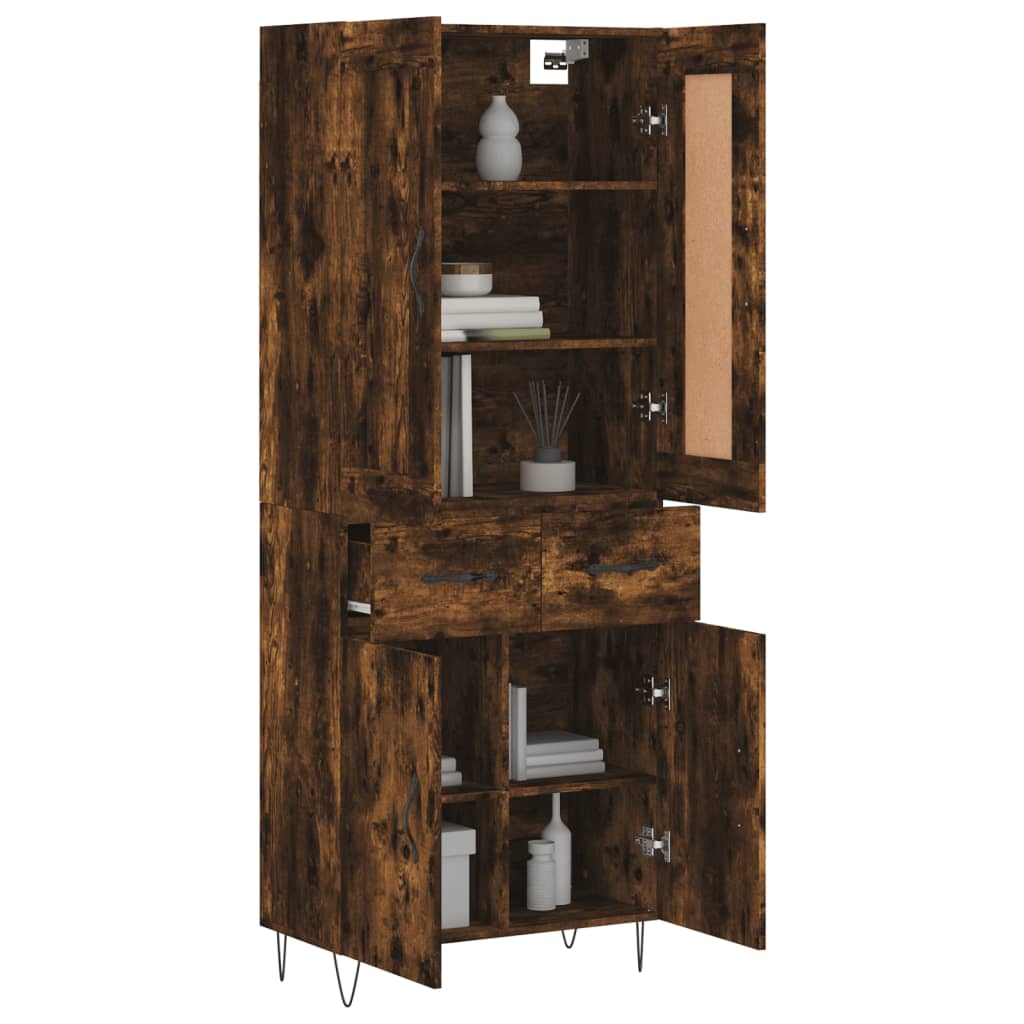 Komoda, dūminio ąžuolo spalvos, 69,5x34x180cm, apdirbta mediena