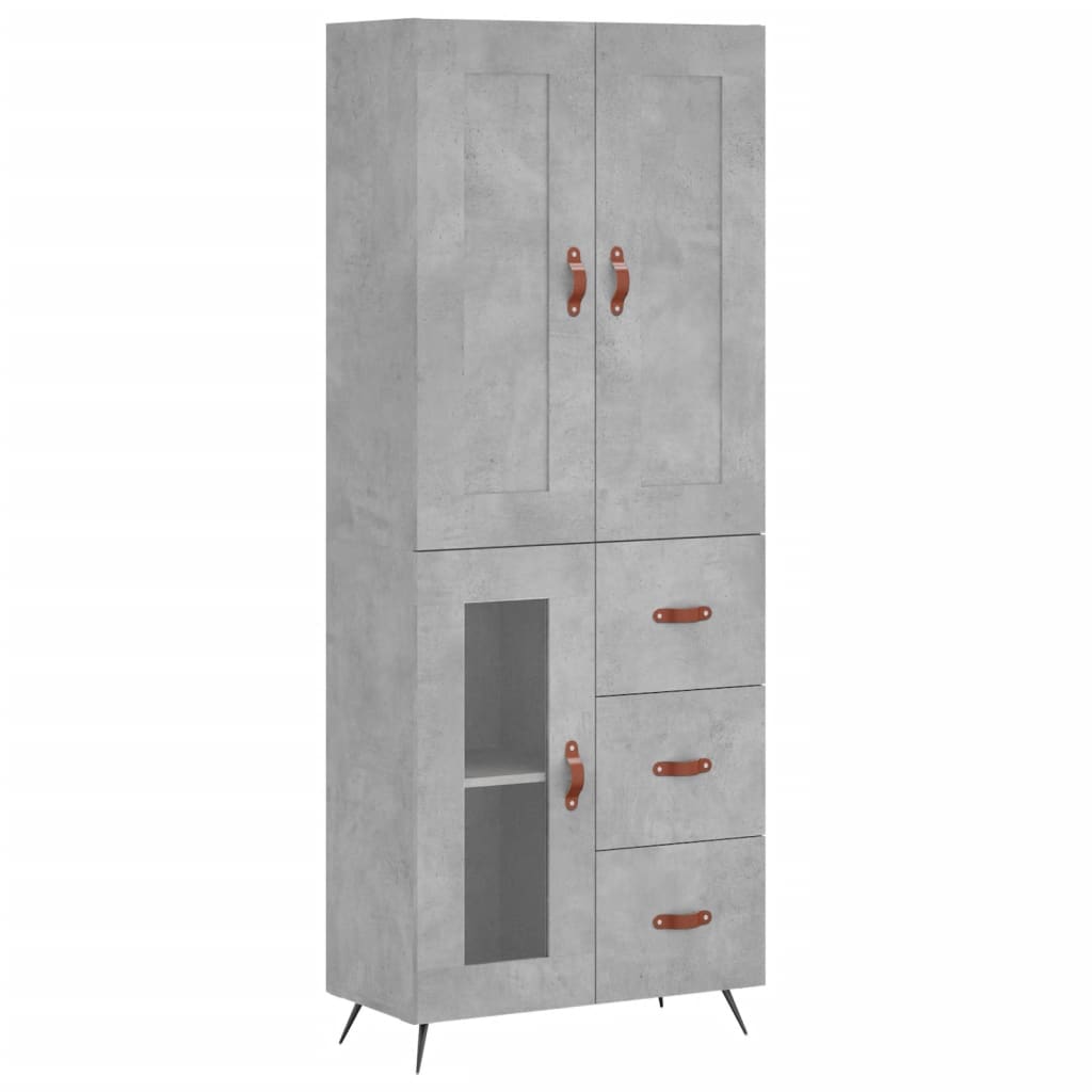 Komoda, betono pilkos spalvos, 69,5x34x180cm, apdirbta mediena