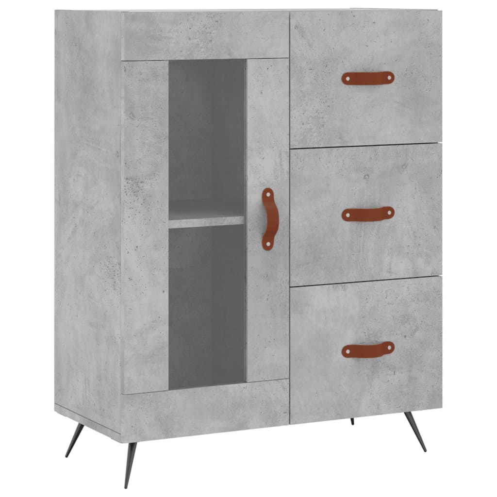 Kumode, betona pelēka krāsa, 69,5x34x180cm, apstrādāta koksne