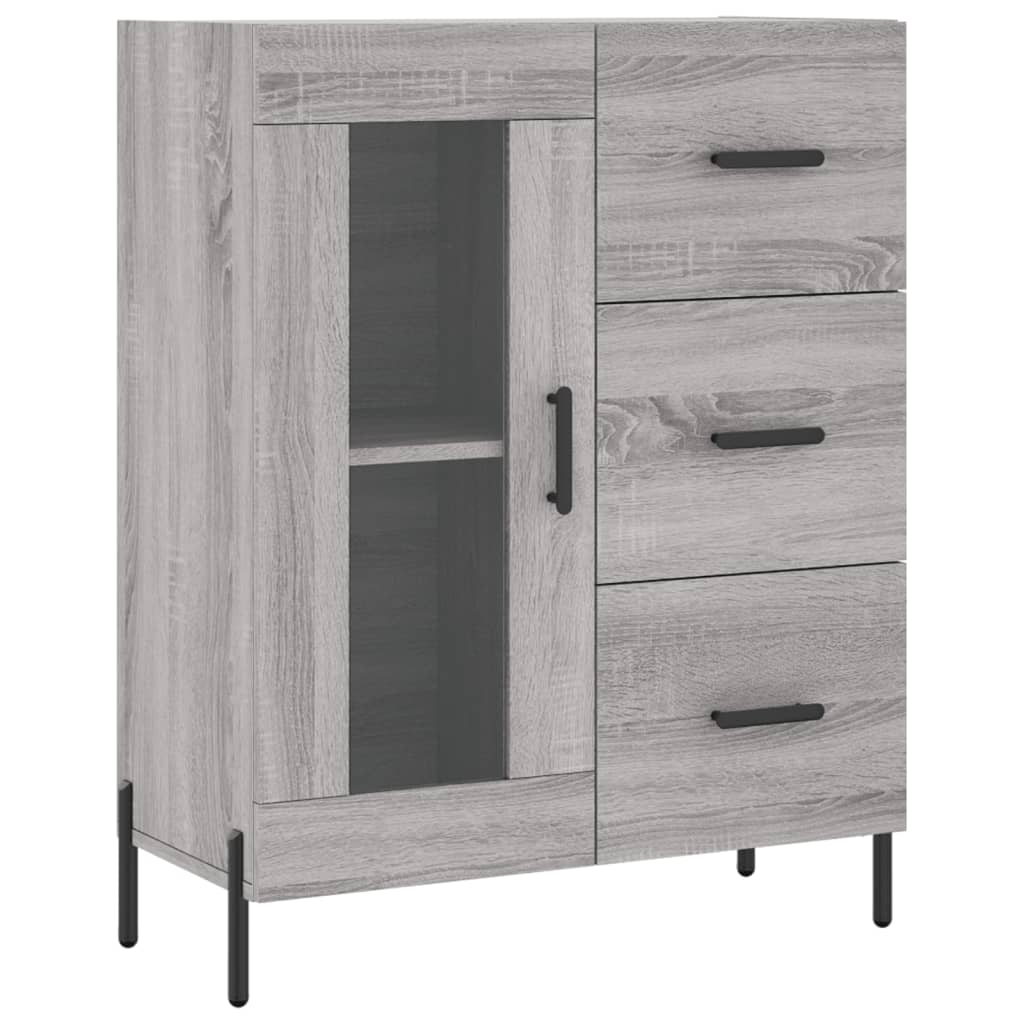 Chest of drawers, grey oak, 69.5x34x180cm, engineered wood
