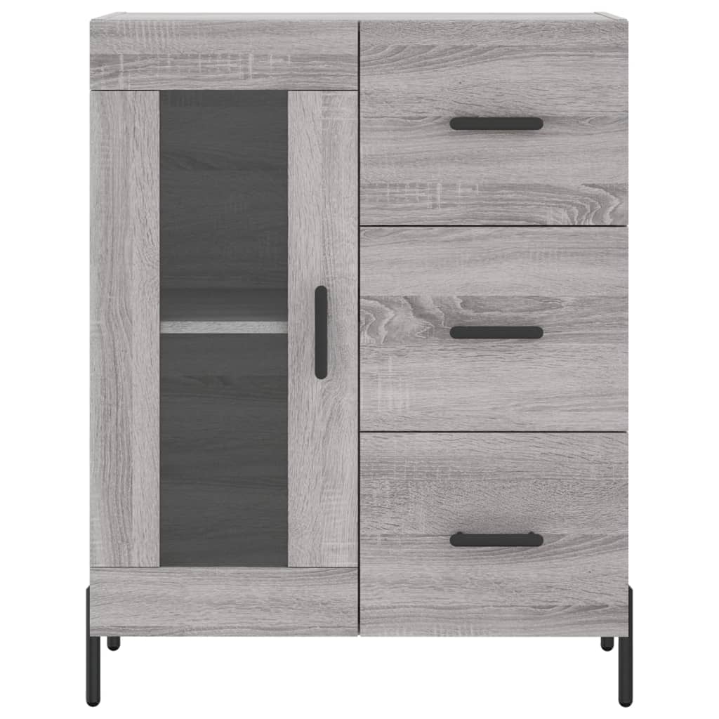 Chest of drawers, grey oak, 69.5x34x180cm, engineered wood
