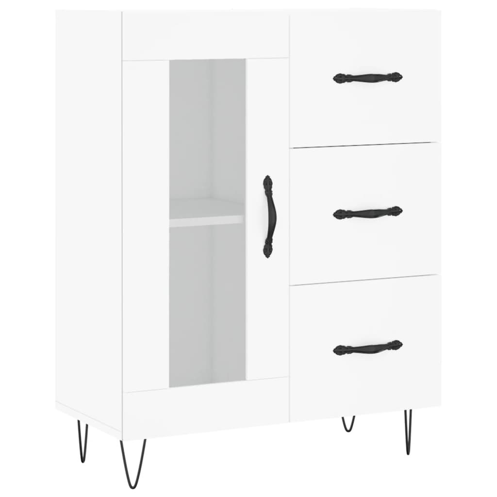 Chest of drawers, white, 69.5x34x180cm, engineered wood