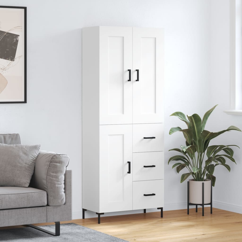 Kumode, balta, 69,5x34x180cm, apstrādāta koksne